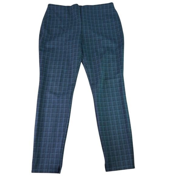 Theory Women’s Pants XL Skinny Leggings Style 170/72Y Blue Grid Stretch Pull-On - Picture 3 of 10